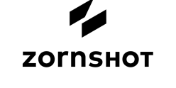 Black and white Zornshot logo with two offset parallelogram shapes forming a stylised Z above the wordmark